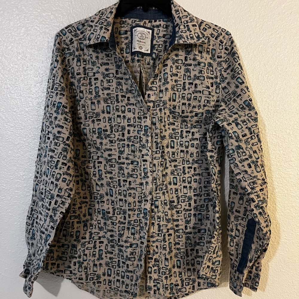 Buttondown Garden Pattern Blouse Sz M